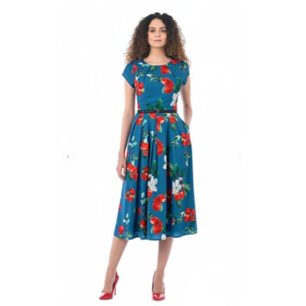 eShakti Apple Print Dress